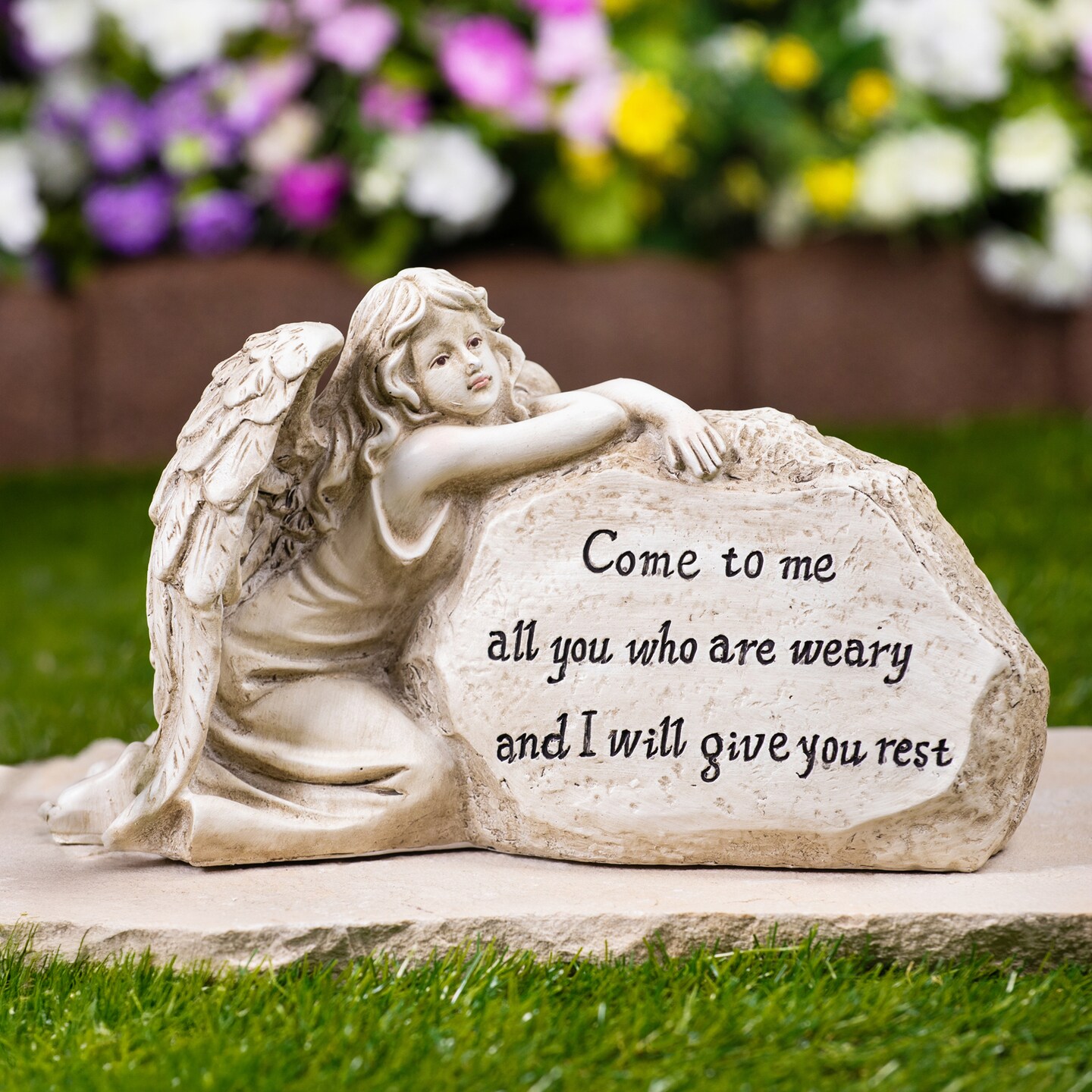 Northlight Come to Me Inspirational Angel Garden Stone Statue - 11.5"