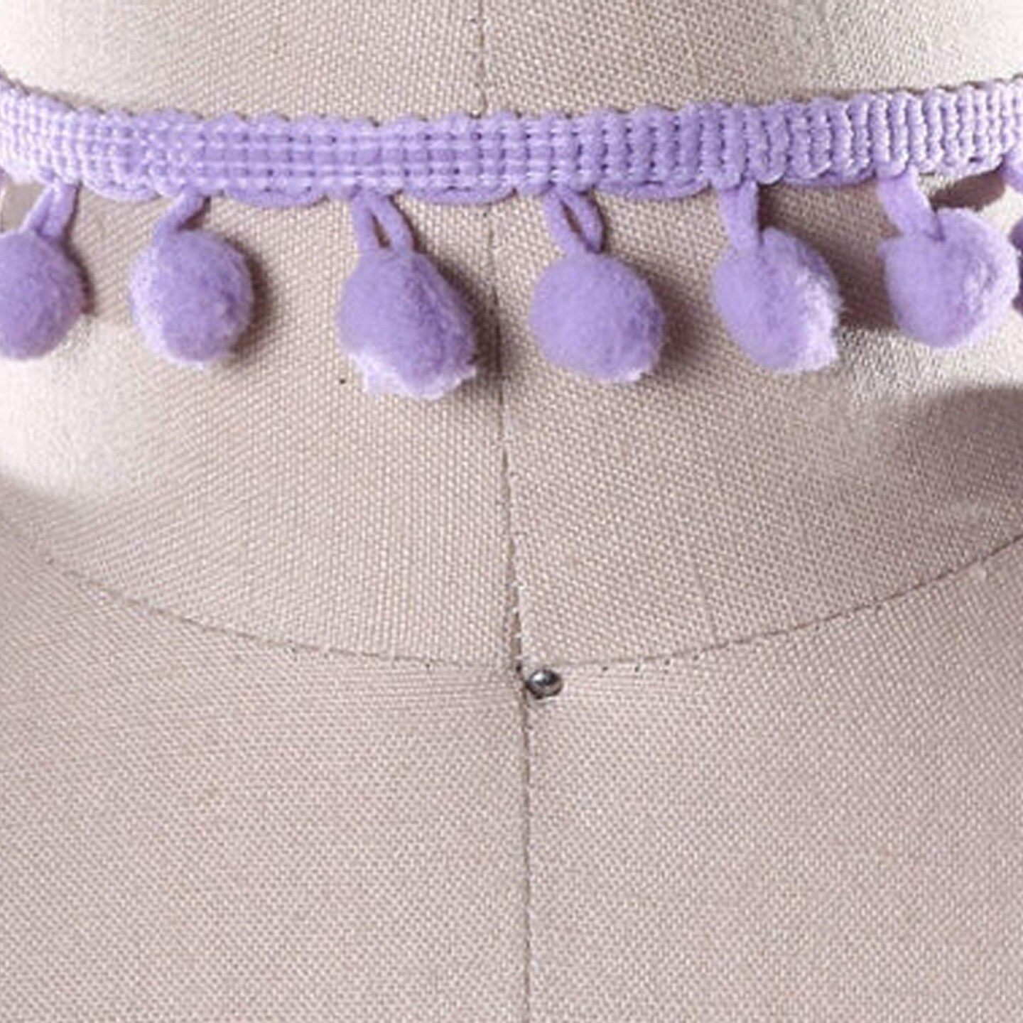 2 Yards Lavender Pom Pom Fringe Trim for Summer Dresses Hats and Bags