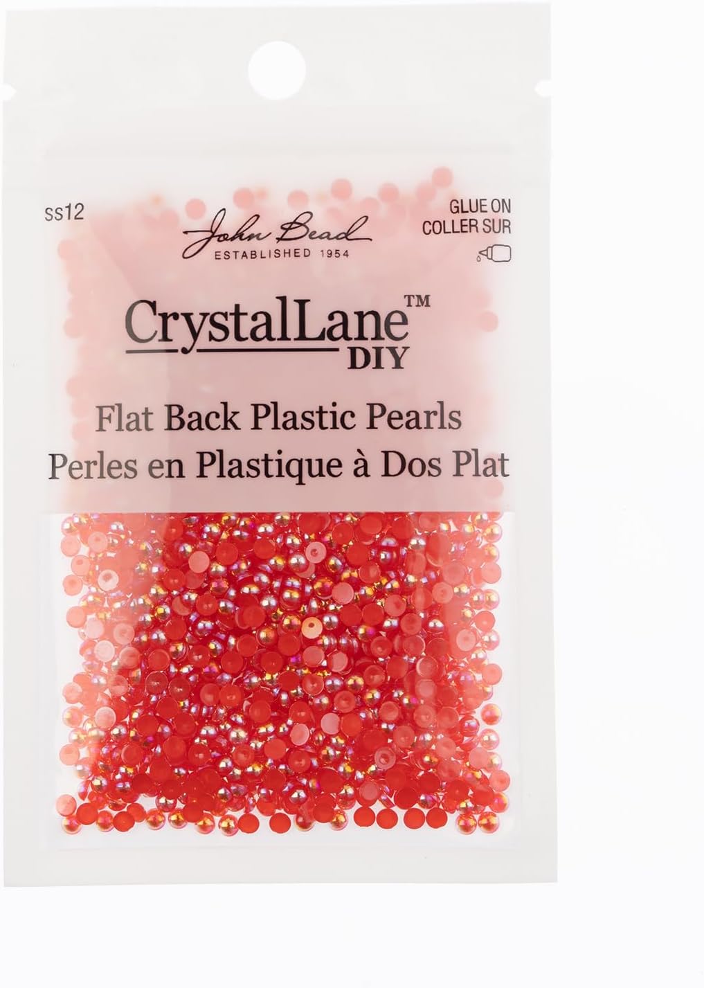 Crystal Lane DIY SS12(3mm) Plastic Pearl Flatback Rhinestones, 1850pcs