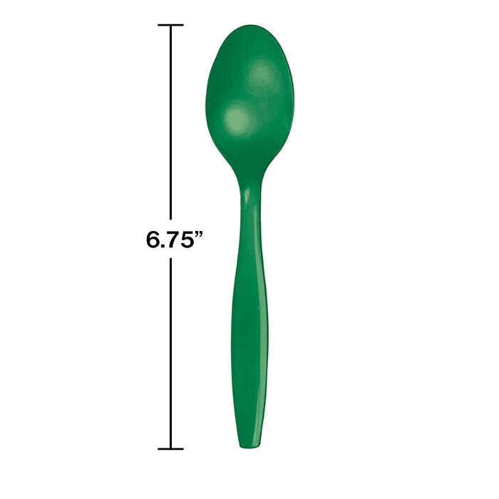 600 pc Bulk Emerald Green Plastic Spoons