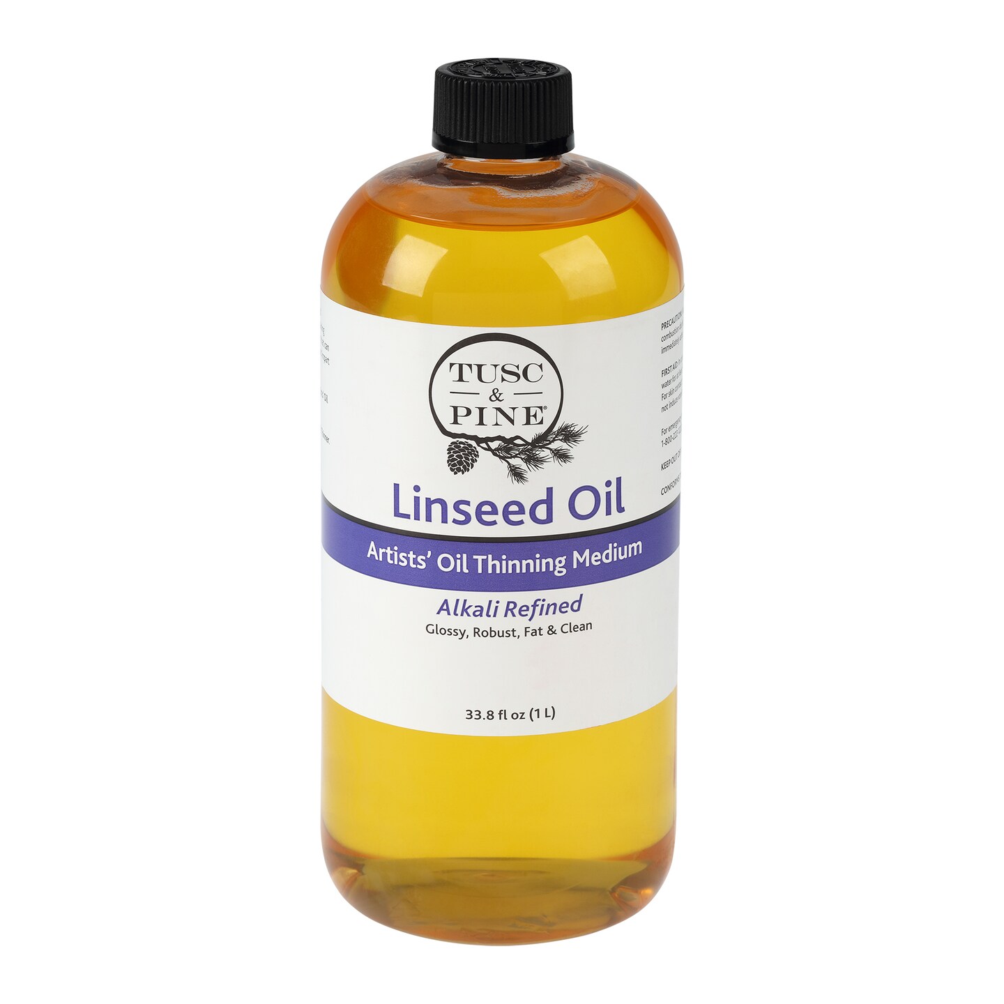 Tusc &#x26; Pine Alkali Refined Linseed Oil Paint Medium - Enhance Flow, Translucency &#x26; Gloss - Solvent Free Drying Oil Paint Thinner for Artists - Made in North Carolina