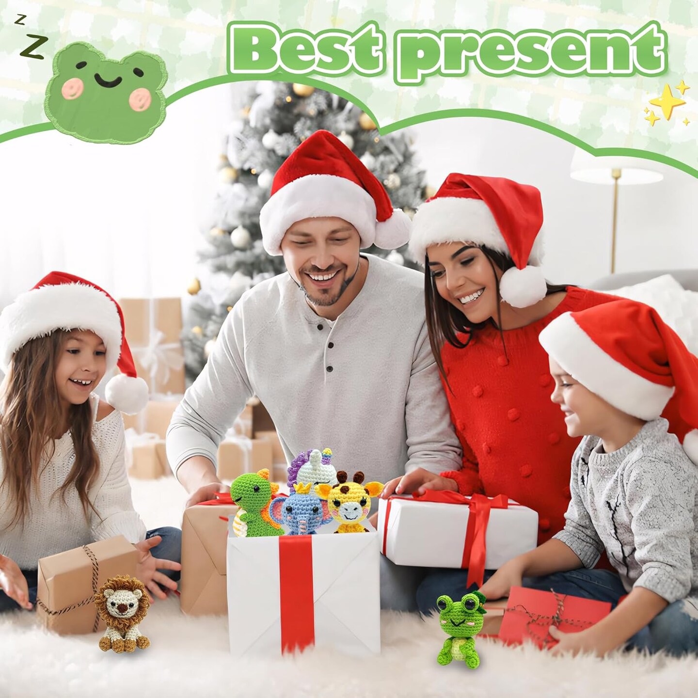 Crochet Kit for Beginners - Crochet Starter Kit with Step-by-Step Video Tutorials, Learn to Crochet Kits for Adults and Kids, DIY Knitting Supplies, Six Pack Animals