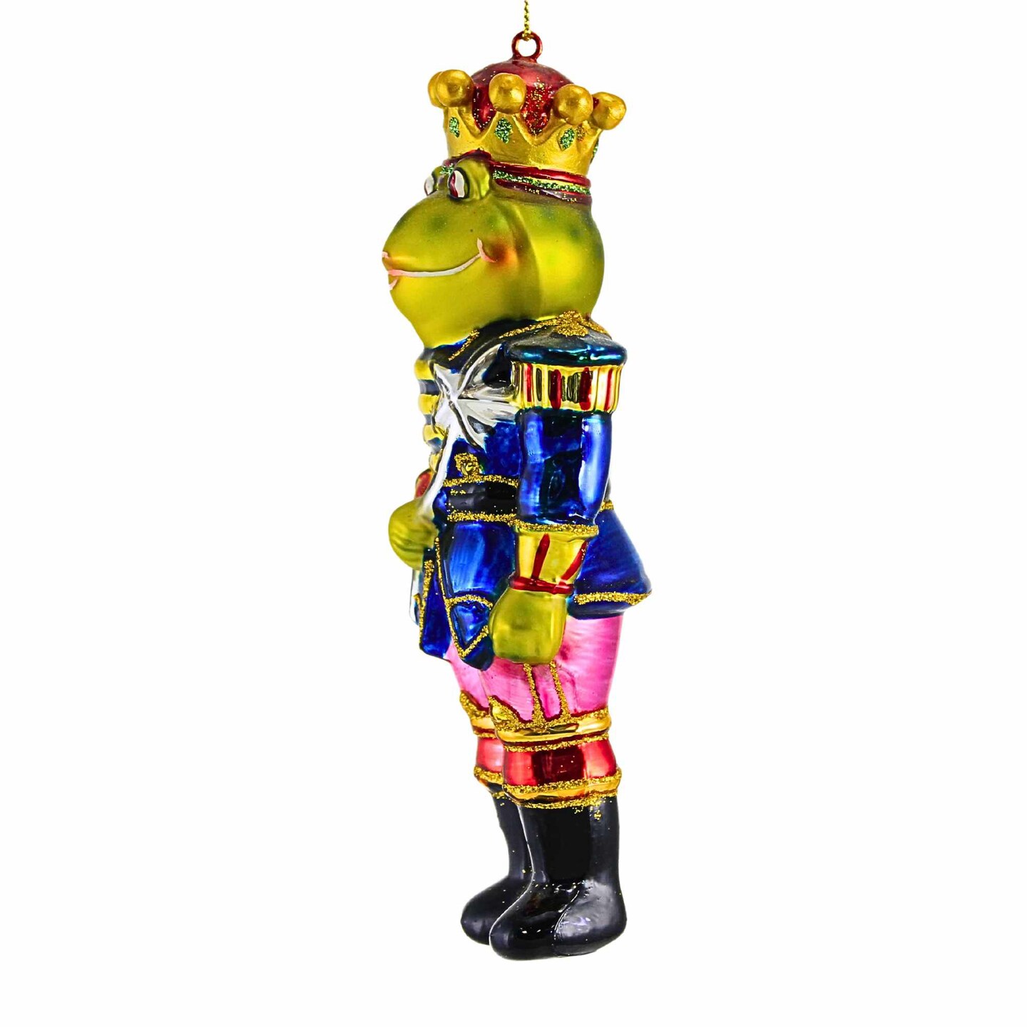 Noble Gems 6.0 Inch Frog Prince Christmas Tree Ornament , Crown Uniform Staff