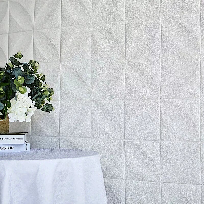 52 sq ft White Diamond 3D Self Adhesive Foam Wall Panels Backdrop Decorations