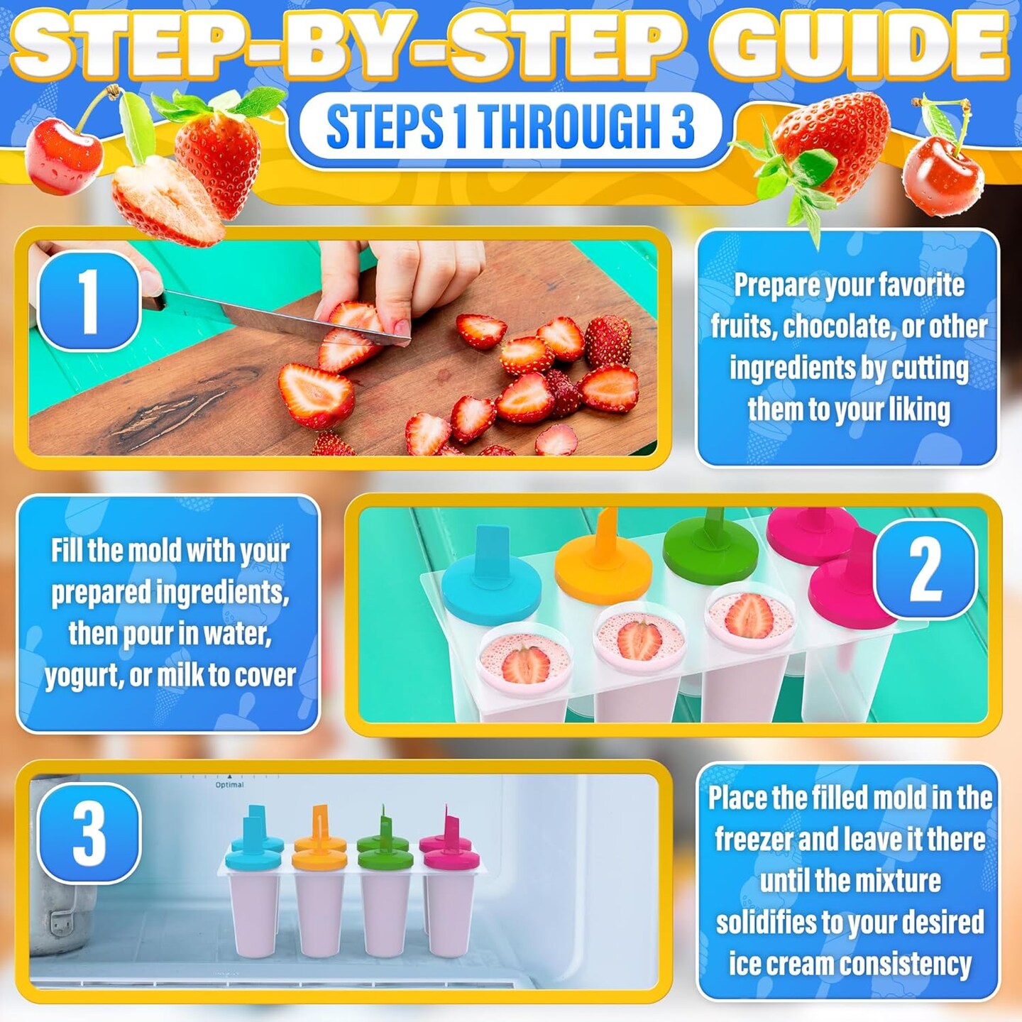 Ice Cream Maker Ice Pop Mold - 8Pcs Baby Popsicle Maker Mini Ice Cream Popsicle Molds Reusable Ice Popsicle Sleeves for Kids - Popsicles Molds Ice Cream Mold Popsicle Holders for Kids
