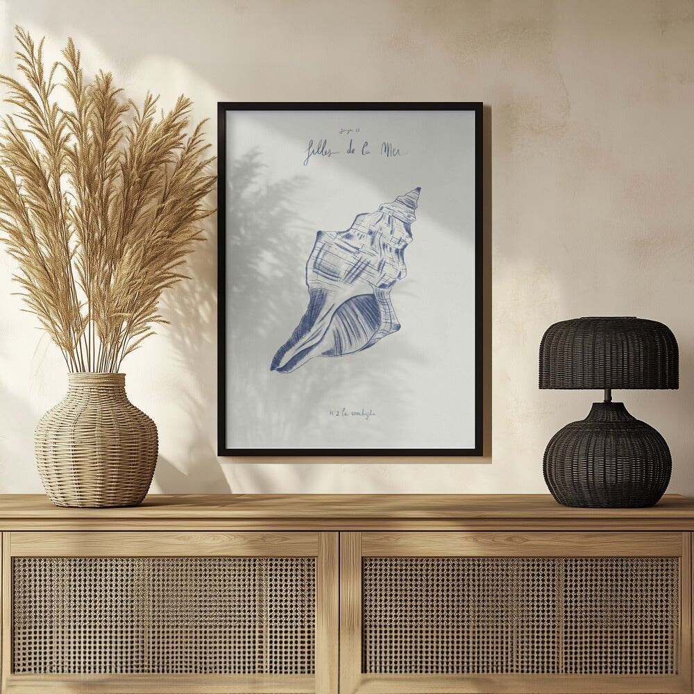 Filles de la mer n.2 - La conchiglia - Giulia Mora 24x36 Black Framed Art | Home or Office Art