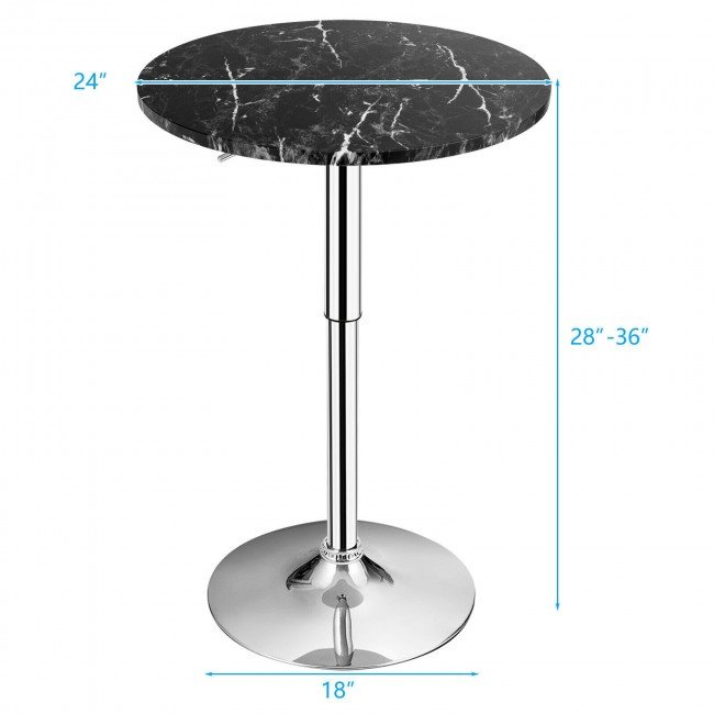 Edge Collections -24" x 24"-Black-Chic Round Bistro Table for Home and Events-1 pcs