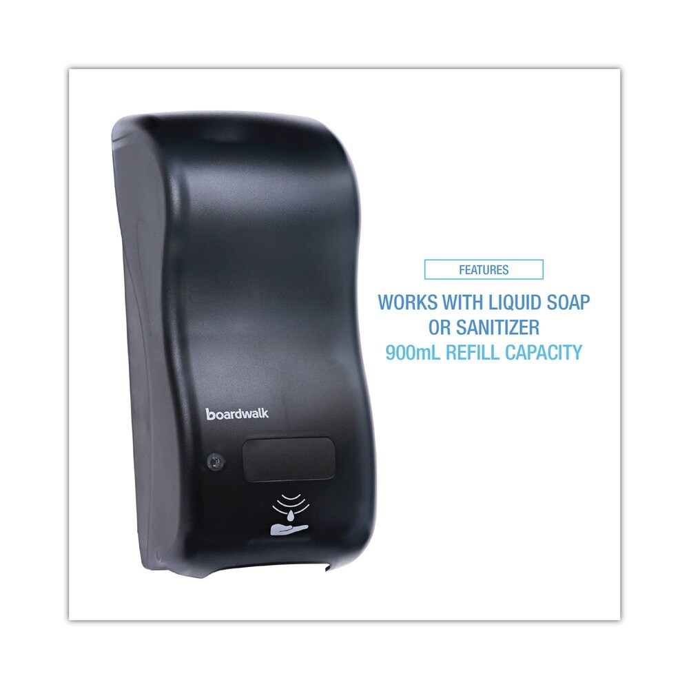 Boardwalk 5.25 in. x 4 in. x 12 in. 900 ml Rely Hybrid Foam Soap Dispenser - Black Pearl
