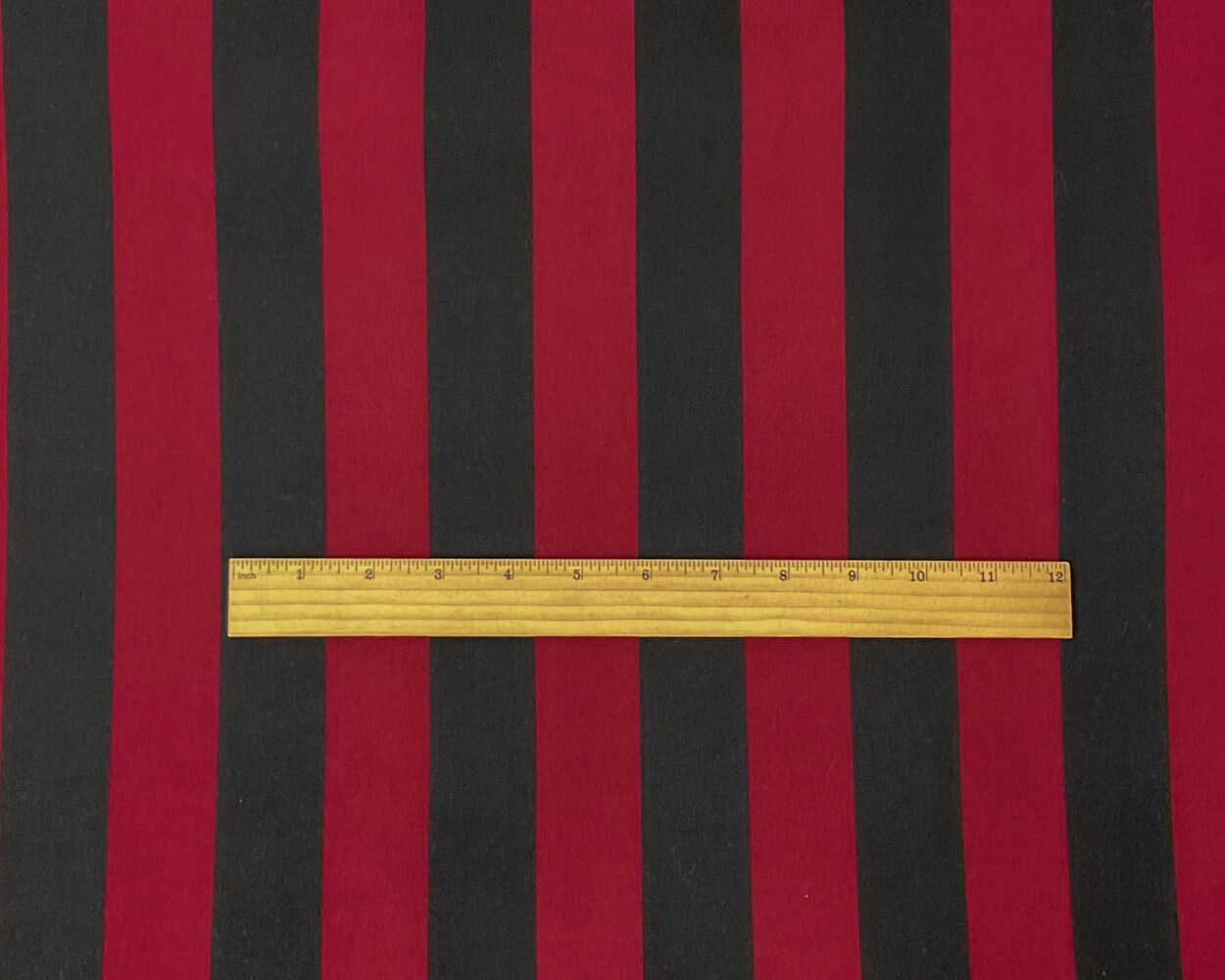 Red-Black Poly Stretch Spandex Vertical Stripe Print DB Jersey Knit Fabric By the Yard
