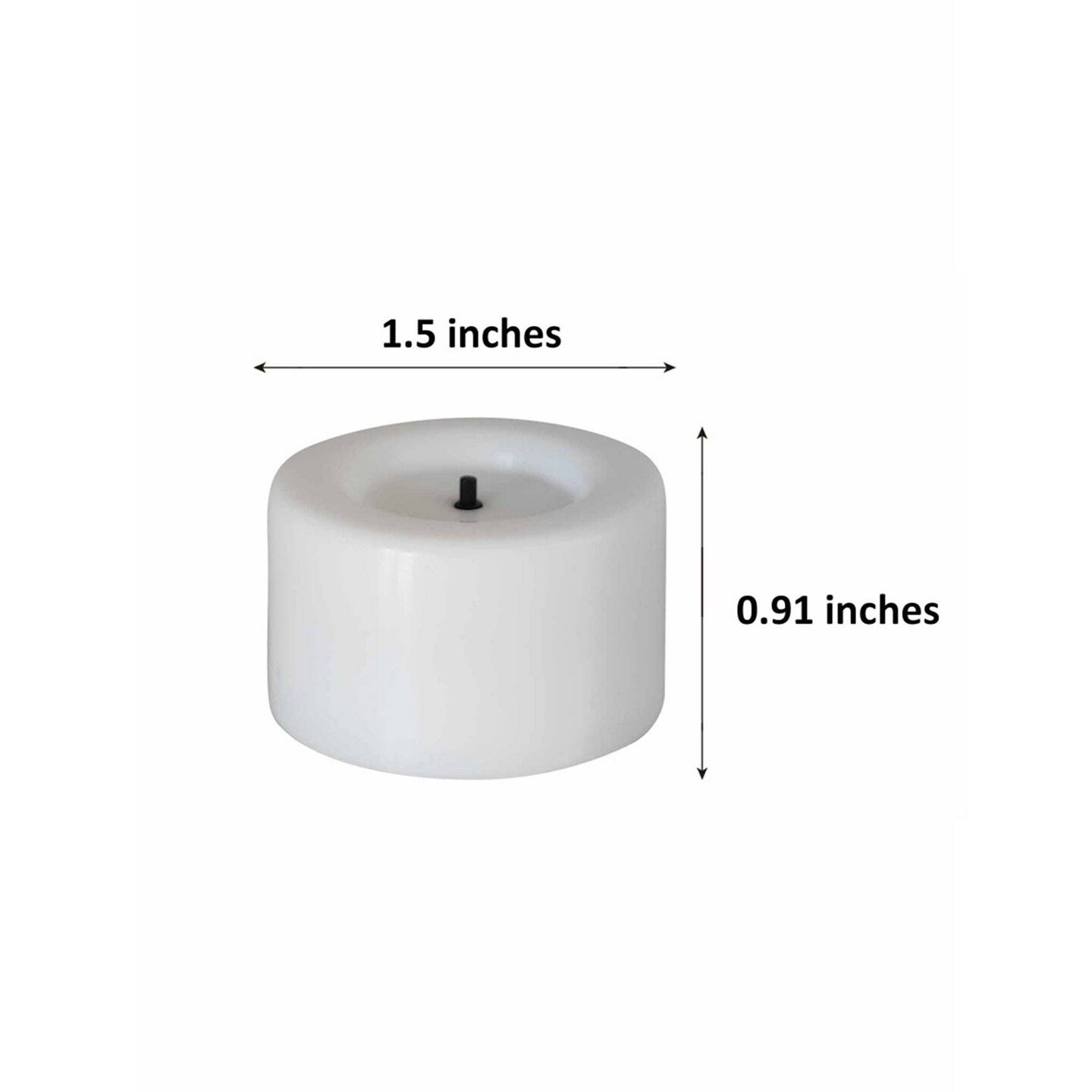 Edge Collections – 4.60" – Flameless Unscented LED Tealight Candles (White) – 6 Pieces
