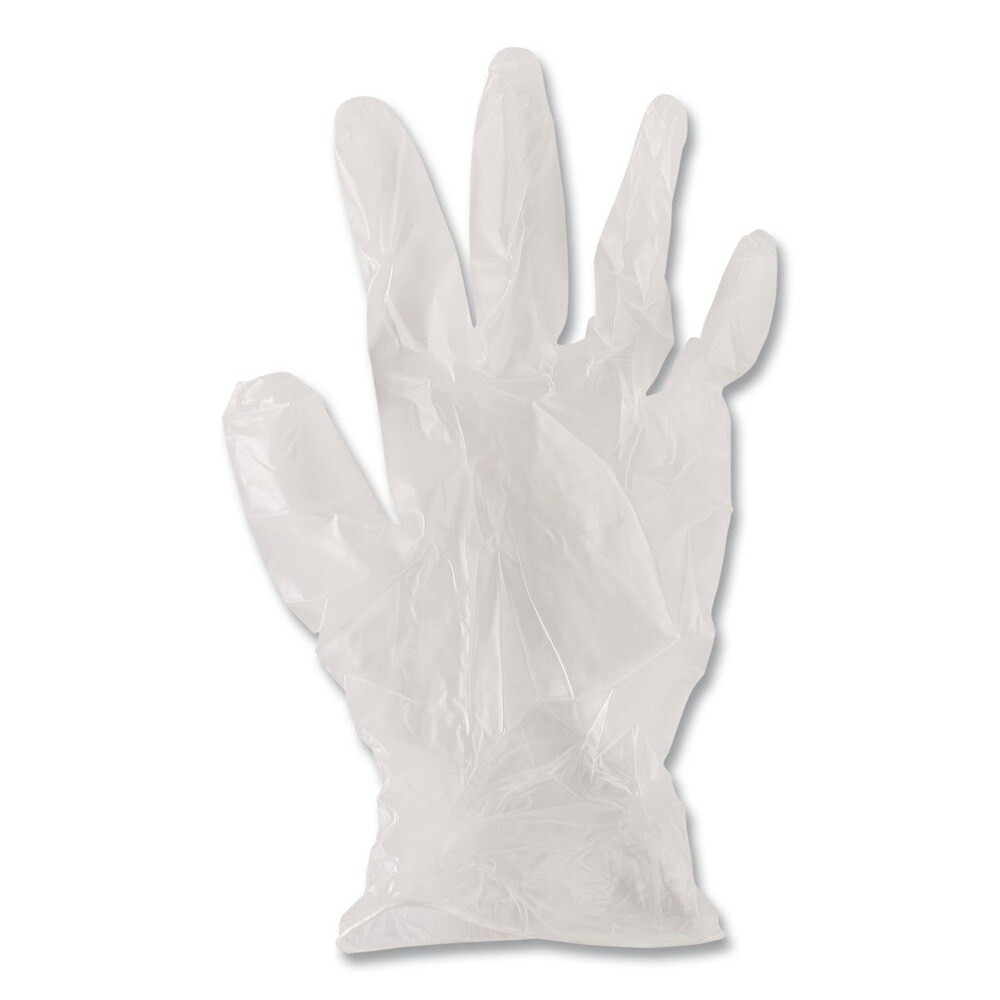 Boardwalk 2.6 mil Thick 9.5 in. Long Power-Free General Purpose Vinyl Gloves - Extra Large, Clear (100/Box)
