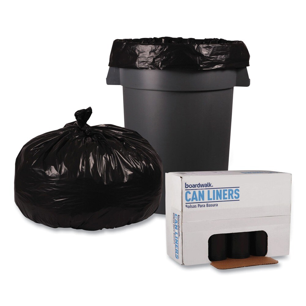 Boardwalk 38 in. x 58 in. 60 gal. 1.2 mil Recycled Low-Density Polyethylene Can Liners - Black (100/Carton)