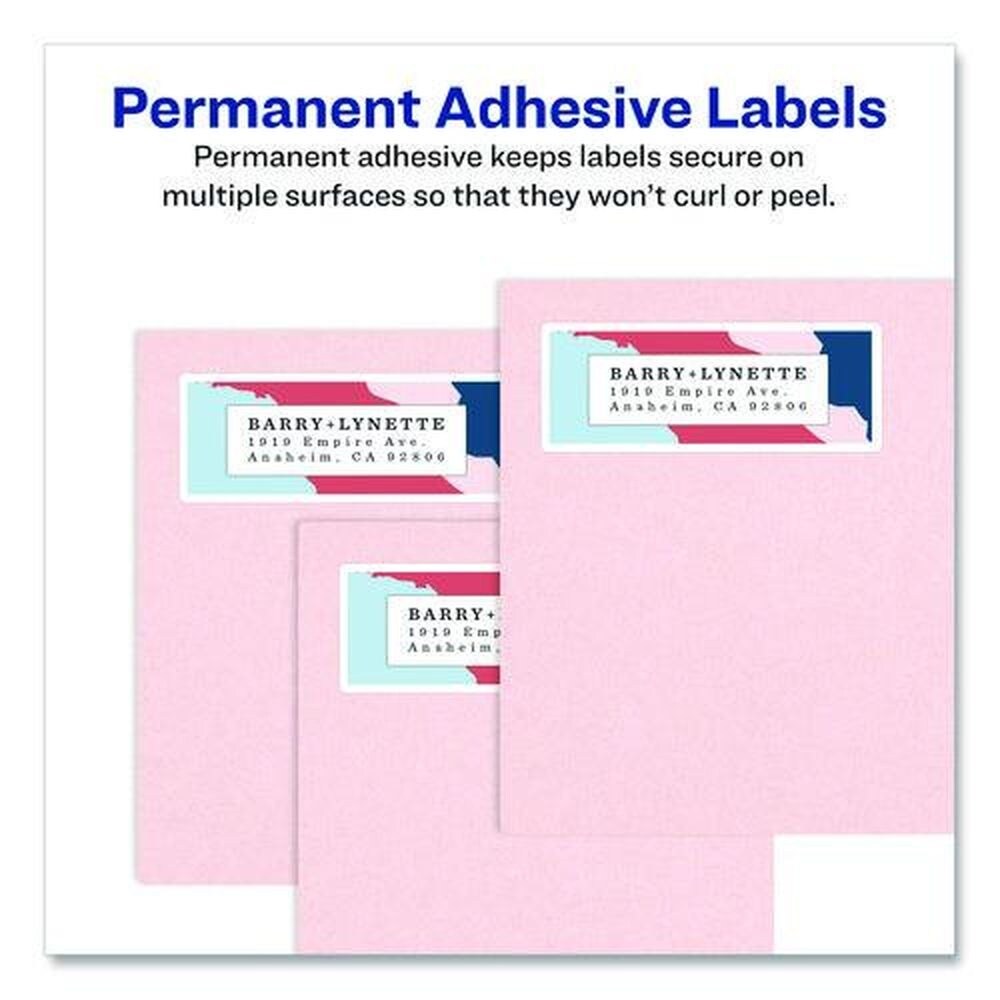 Avery 1.25 in. x 2.38 in. Vibrant Laser Color-Print Labels with Sure Feed - White (450/Pack)