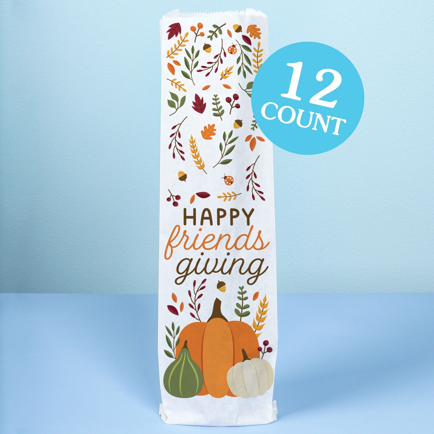 Big Dot of Happiness Fall Friends Thanksgiving Wine Gift Bags, Friendsgiving Hostess Thank You Wine Bottle Gift Wrap, Bulk Holiday Paper Bags - 12 ct
