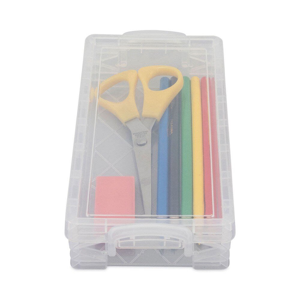 Advantus 8.25 in. x 3.75 in. x 1.5 in. Super Stacker Pencil Box - Clear