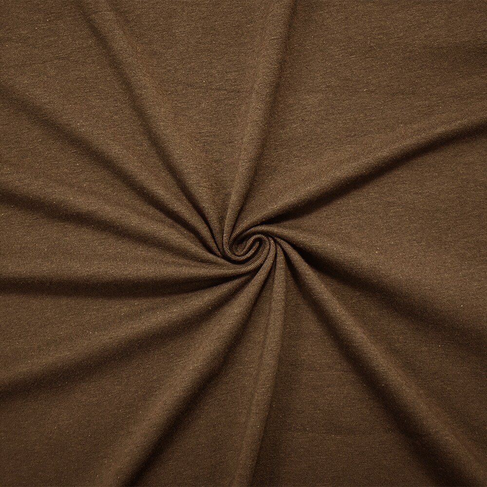 Cocoa Brown Solid Cotton Spandex Knit Fabric - 10 oz - Reorderable By the Yard
