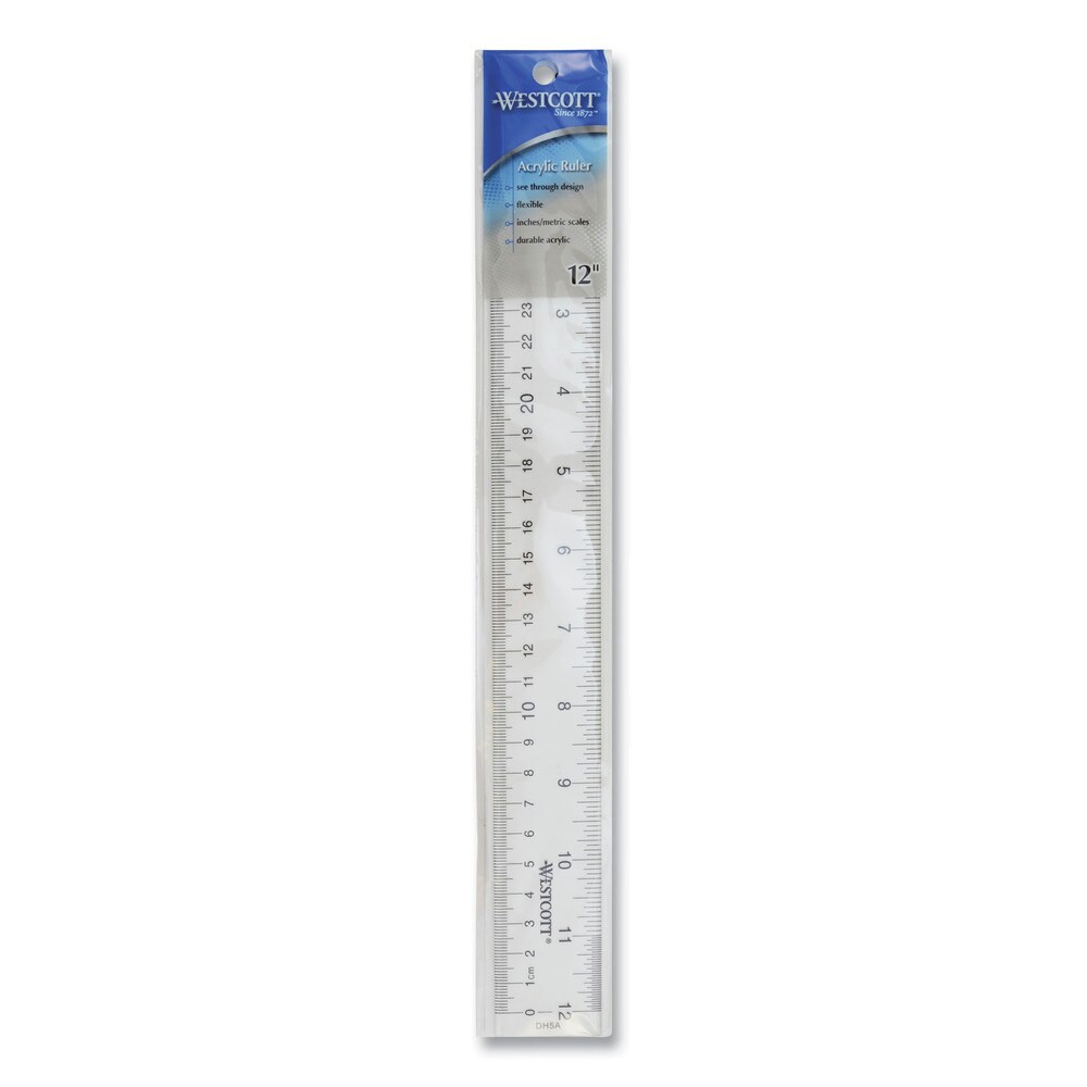 Westcott 12 in. Long Standard/Metric Flexible Acrylic Ruler - Clear