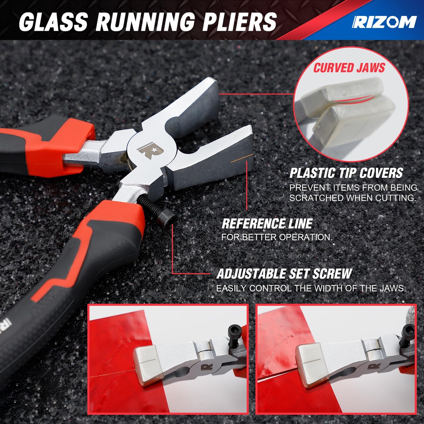 Glass Cutting Tool, Glass Cutter 2-20MM, 8" Tile Nippers, 8" Glass Running Pliers with Curved Jaws, 6" Breaker Grozer Pliers, Glass Cutter Kit for Stained Glass, Tiles, Mosaic Cutting