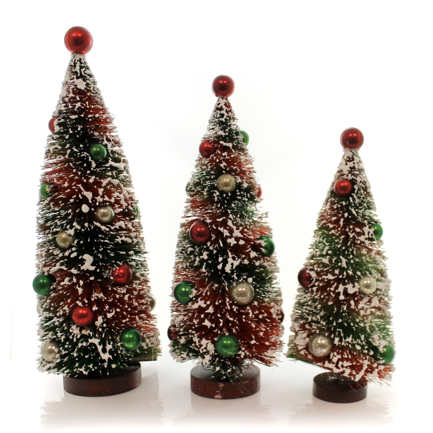 Bethany Lowe 12.25 In Primitive Tree With Bulbs Christmas Decorative Tree Set , Flocked Decorated