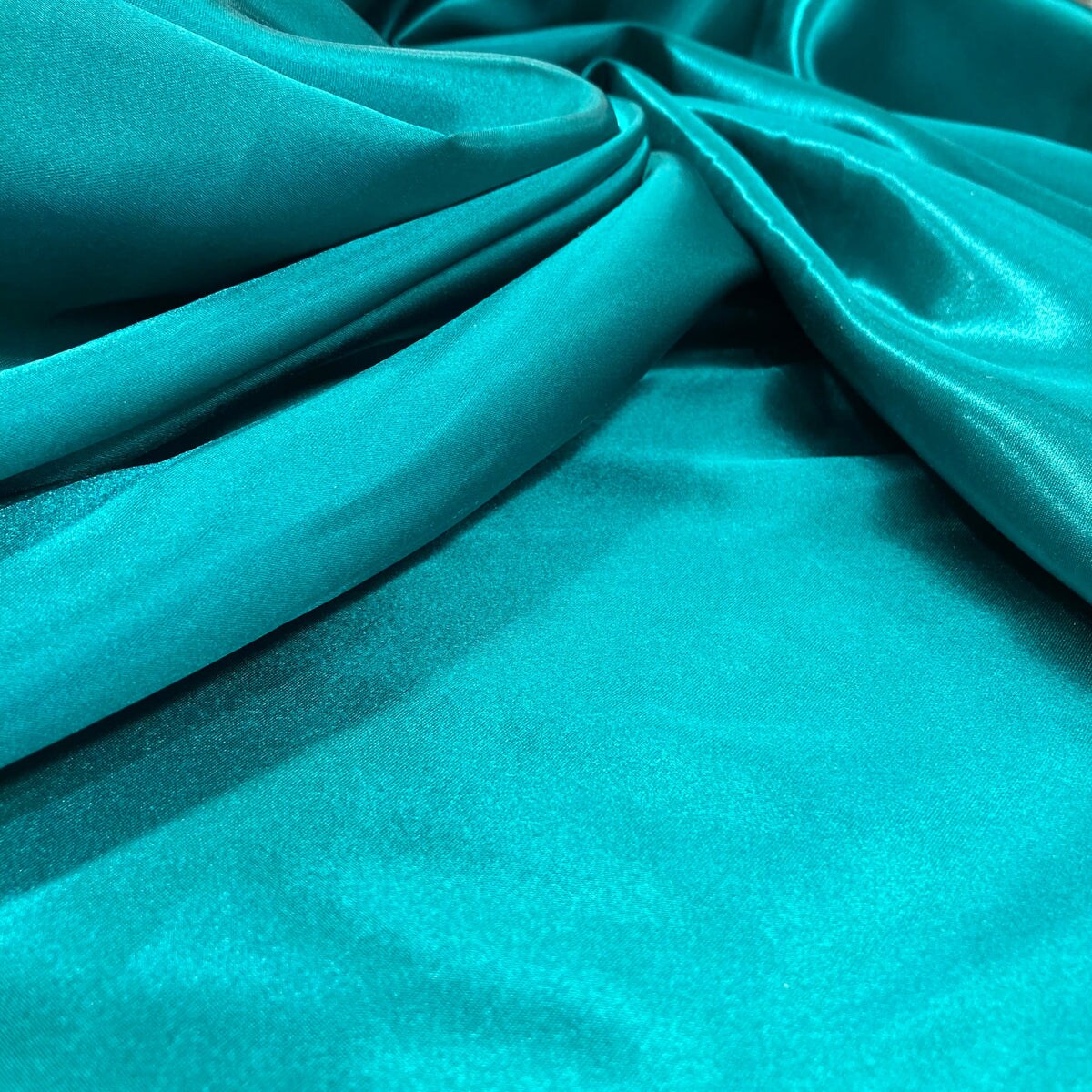 1 Yard Charmeuse Medium Satin Lining Polyester Fabric Elegant Dressmaking Material 60 Inch Width