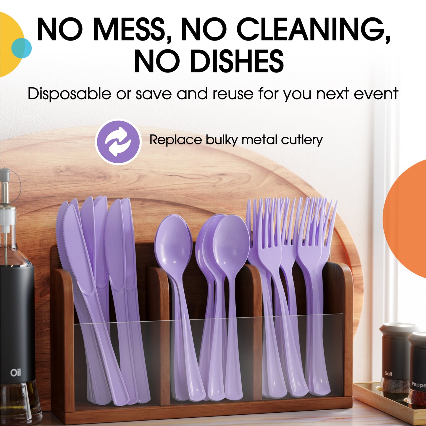 Party Solids 100 Pcs Disposable Utensils – Heavy Duty Plastic Cutlery Set – Premium Plastic Forks, Spoons or Knives for Parties, Events, Catering & Tableware Supplies by Exquisite