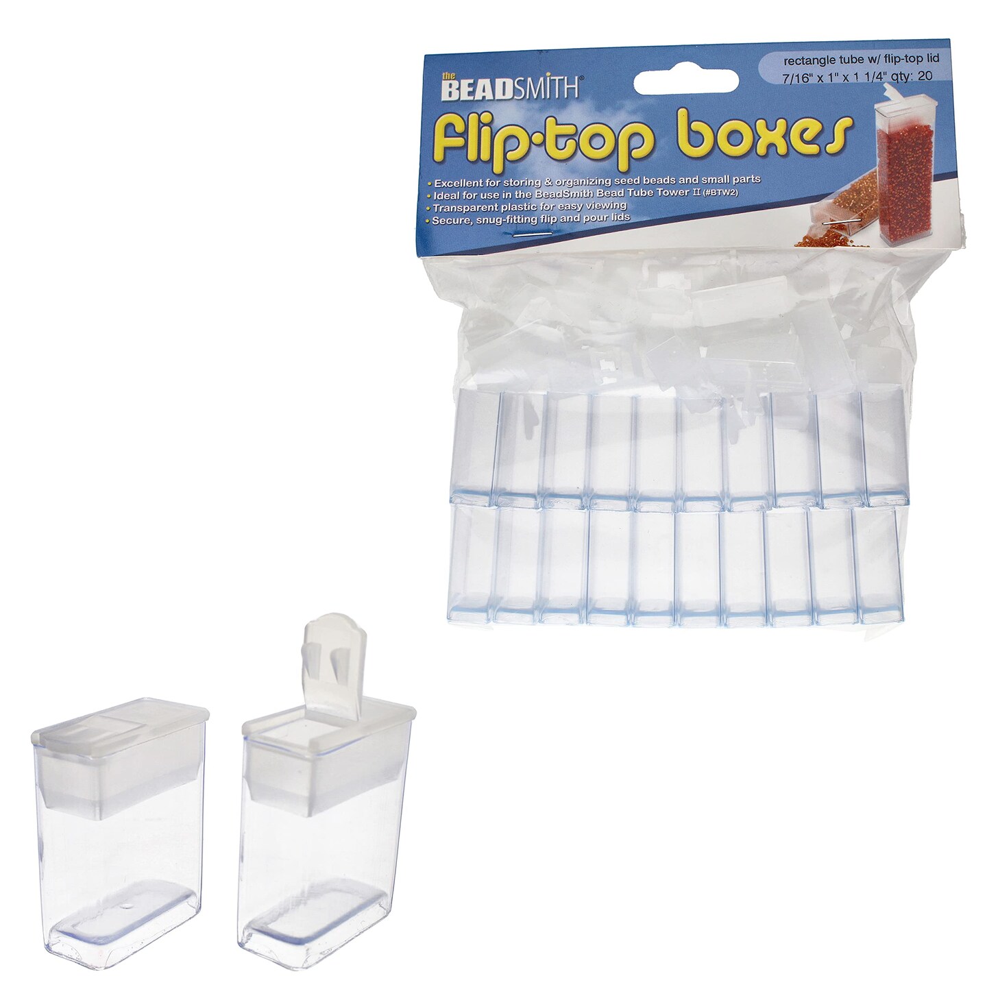 The Beadsmith Flip Top Box 20 Bags