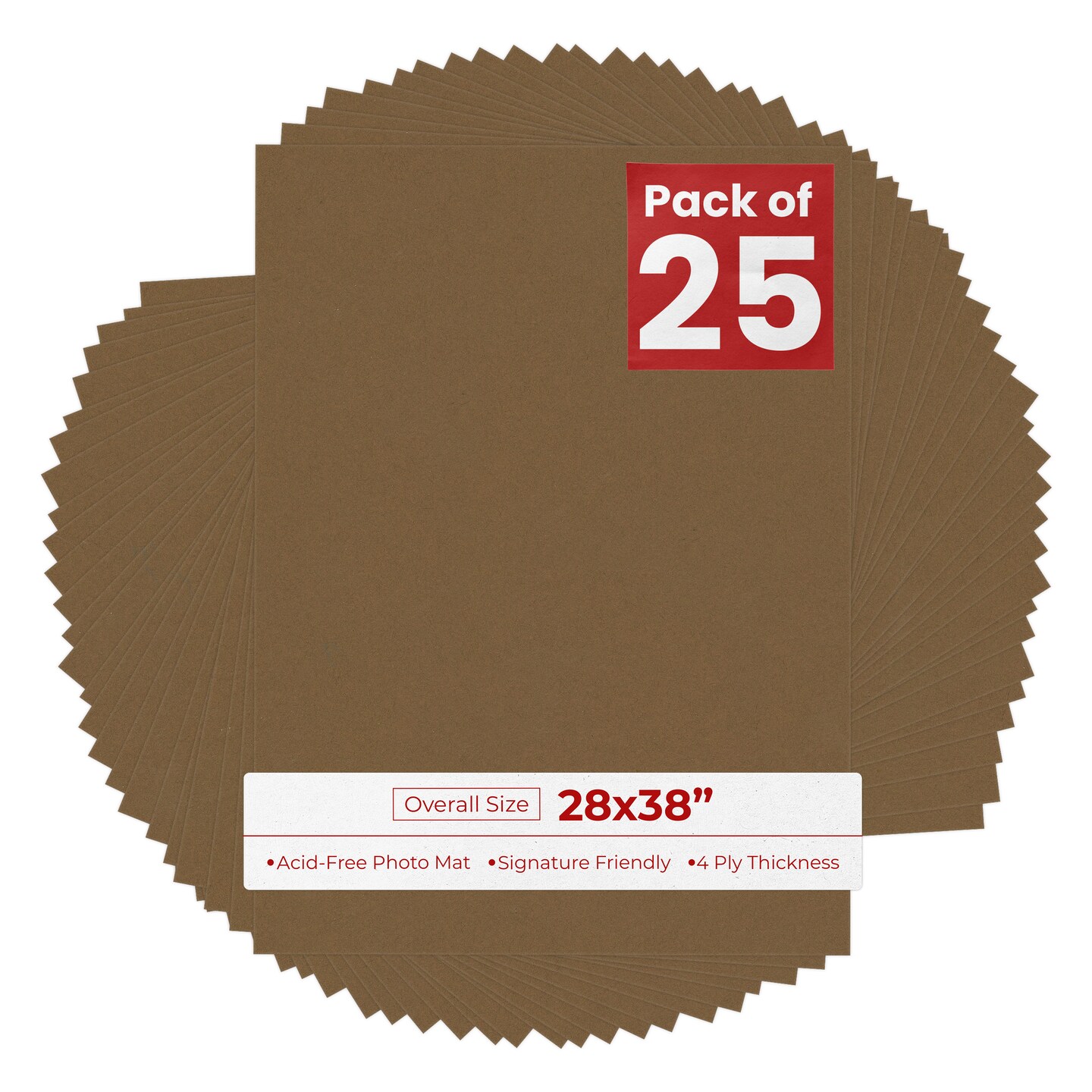 Aged Oak Brown 28x38 Uncut Mat Board - Blank Sheets, No Opening, Color ...