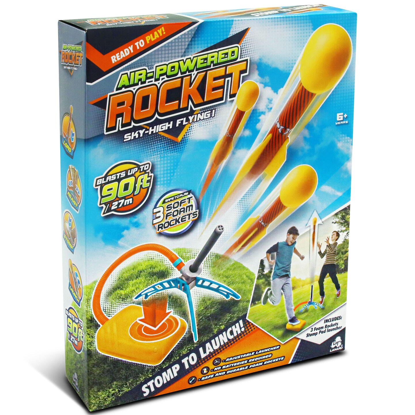 Lanard: Slam Shot Air Power Rocket - Sky-High Flying Toy, 3 Foam Rockets, Launcher &#x26; Stomp Pad, Soars Up To 90 Feet, Outdoor Play, Kids Ages 6+