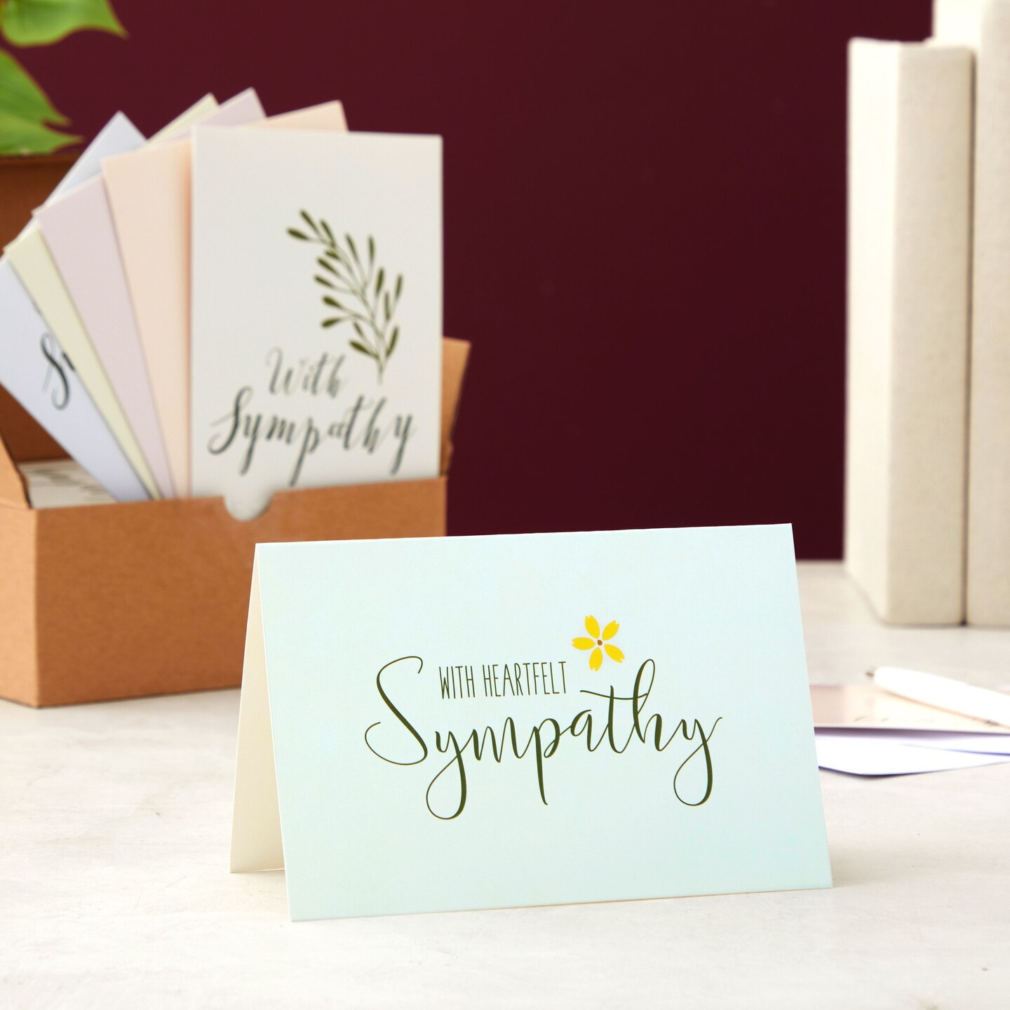 48 Pack Sympathy Cards with Envelopes Bulk Set, 6 Floral and Foliage Designs for Memorials, Funerals, Condolences, Bereavement, Blank Inside (4x6 In)