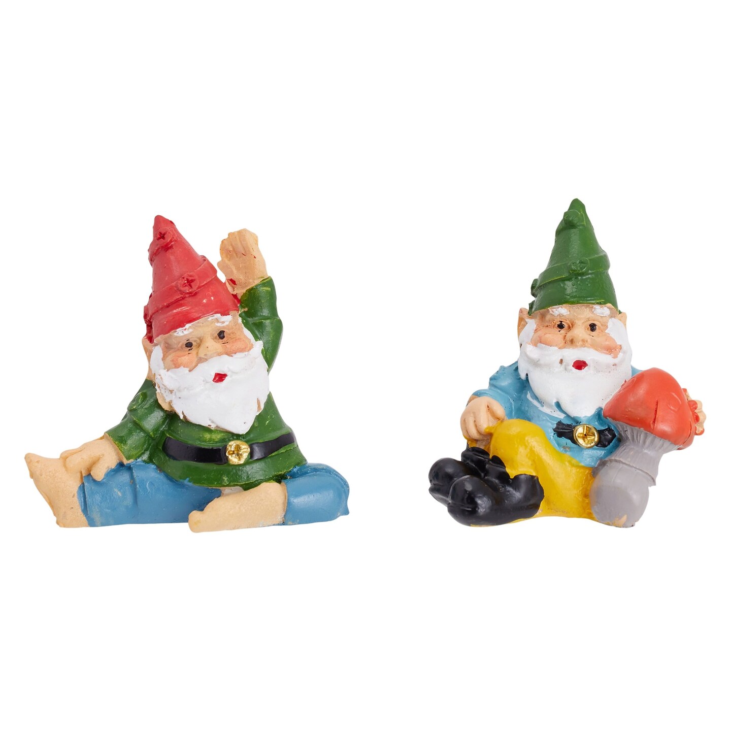 4 Pieces Mini Garden Gnomes, Outdoor Fairy Miniature Statue Accessories Set, Decorations in Funny Poses, Yard Ornaments for Yoga Gifts, Planter, Plant Pots Decor