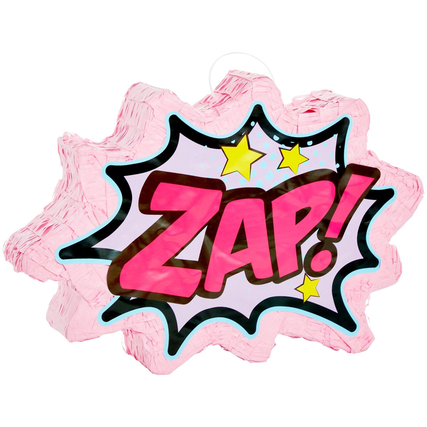 Pink Comic Book Zap Pinata for Girls, Superhero-Themed Party Supplies and Decorations (17x11.2 in)