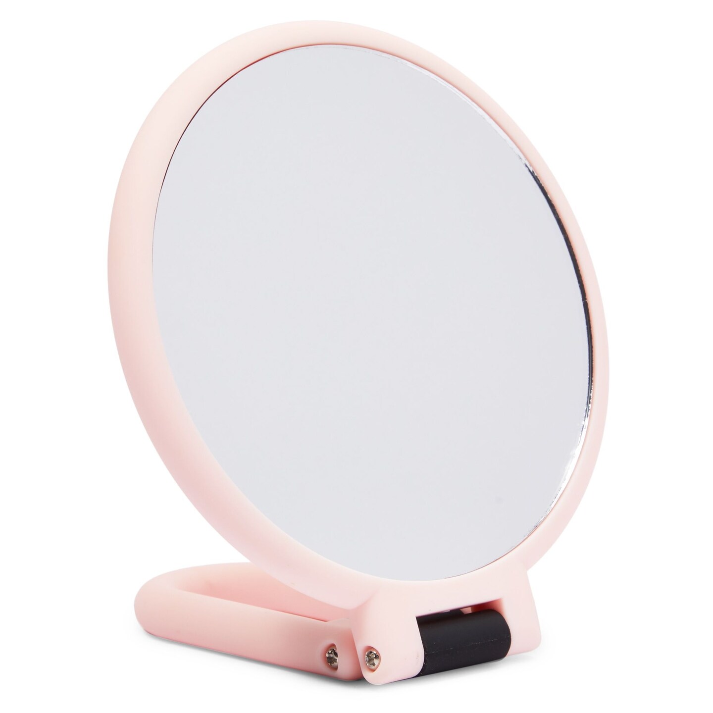 10x Magnifying Handheld Mirror, 2-Sided with Adjustable Stand, Suitable for Travel, Makeup, Foldable and Portable (9.5x5.3 in, Pink)