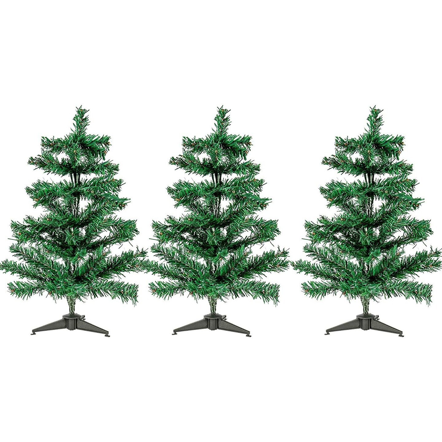 Mini Christmas Trees, Festive Holiday Pine Tree Decor, Easy Assembly (20 in, 3 Pack)