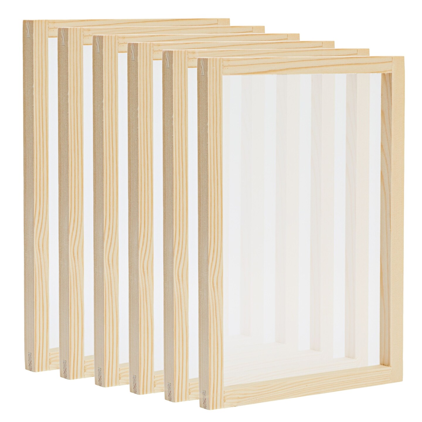 6 Pack Wood Silk Screen Printing Frame Kit for Beginners and Kids, 10x14 Wood Frame, 110 White Mesh