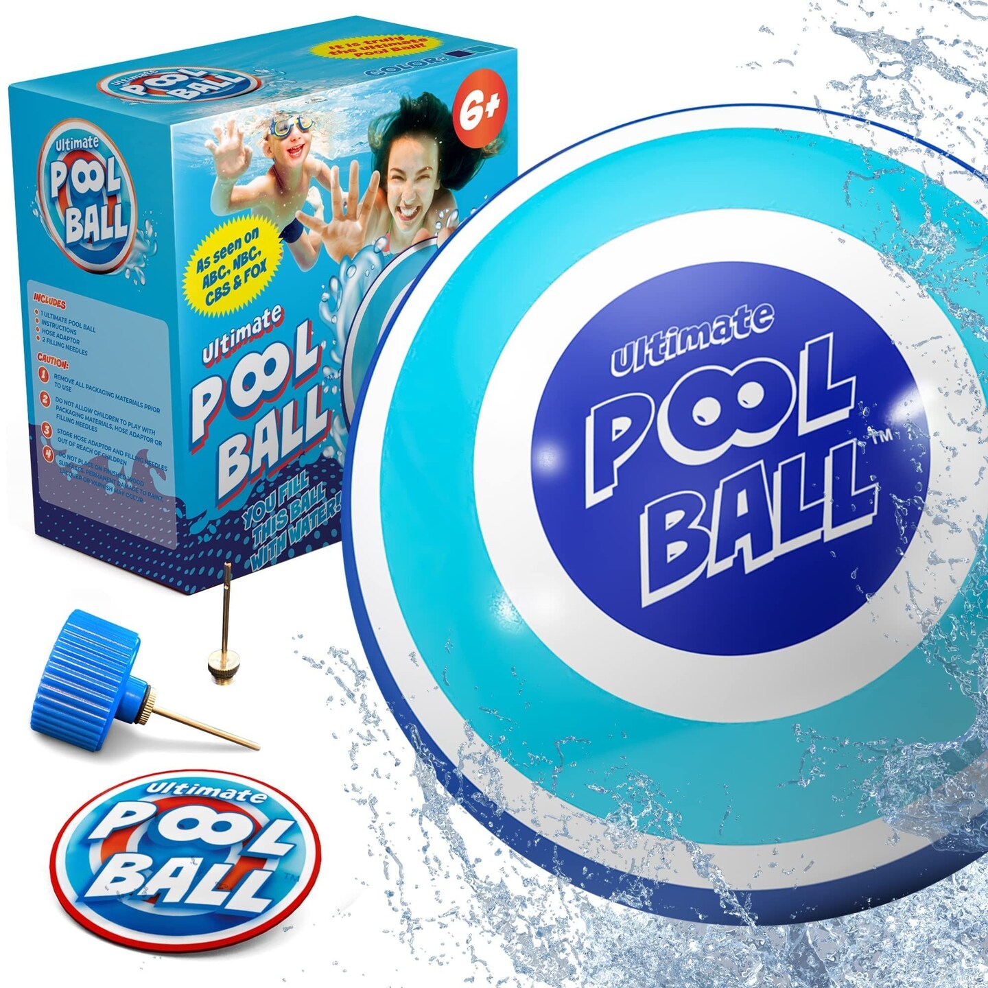 The Ultimate Pool Ball - You Fill This Ball with Water to Play Underwater Games - Dribble Off The Bottom &#x26; Pass Under Water for Endless Fun - Best Swimming Pool Accessories &#x26; Toys for Kids Ages 6-8+