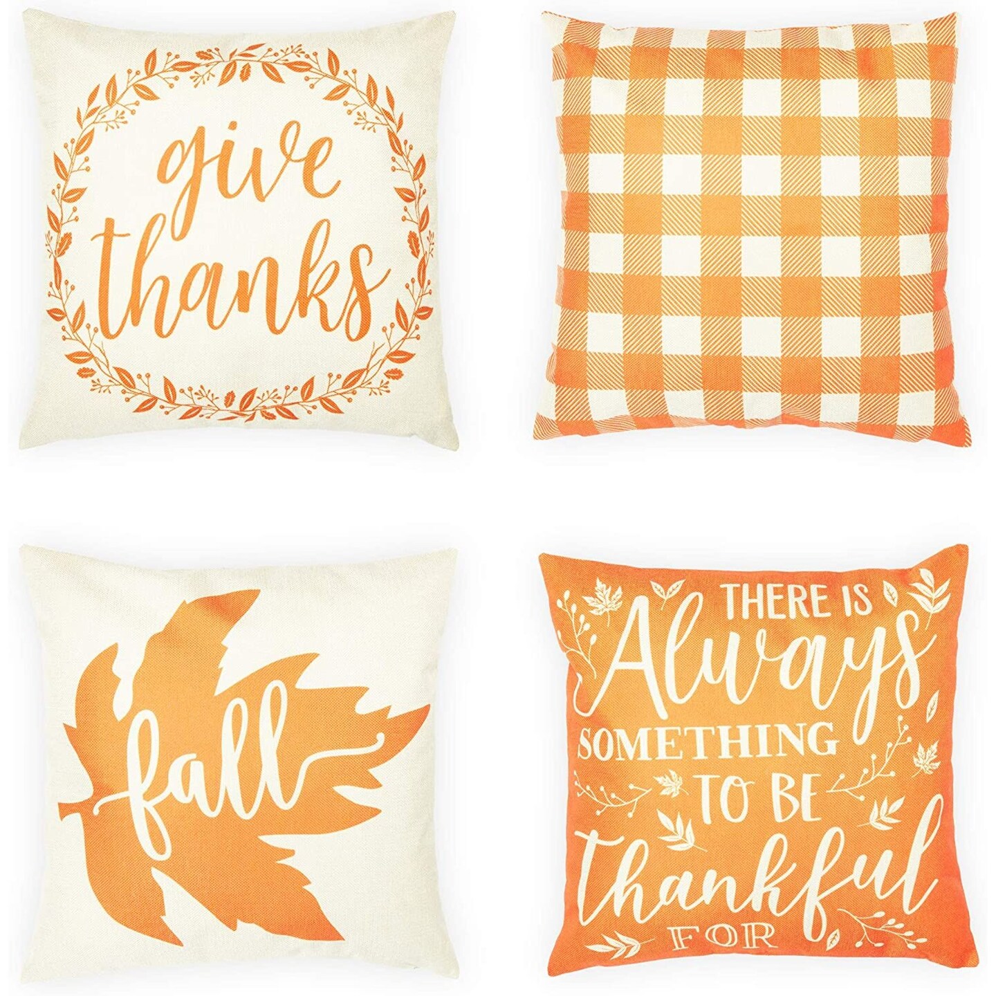 Okuna Outpost Fall Thanksgiving Throw Pillow Covers (18 x 18 in, 4 ...