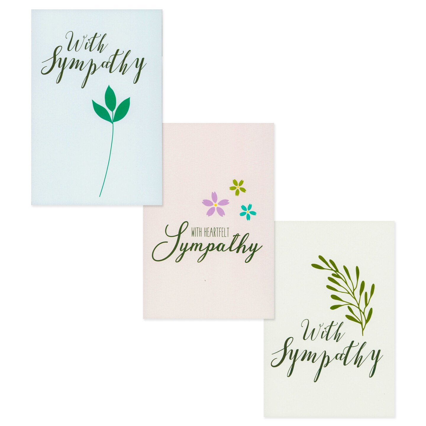 48 Pack Sympathy Cards with Envelopes Bulk Set, 6 Floral and Foliage Designs for Memorials, Funerals, Condolences, Bereavement, Blank Inside (4x6 In)