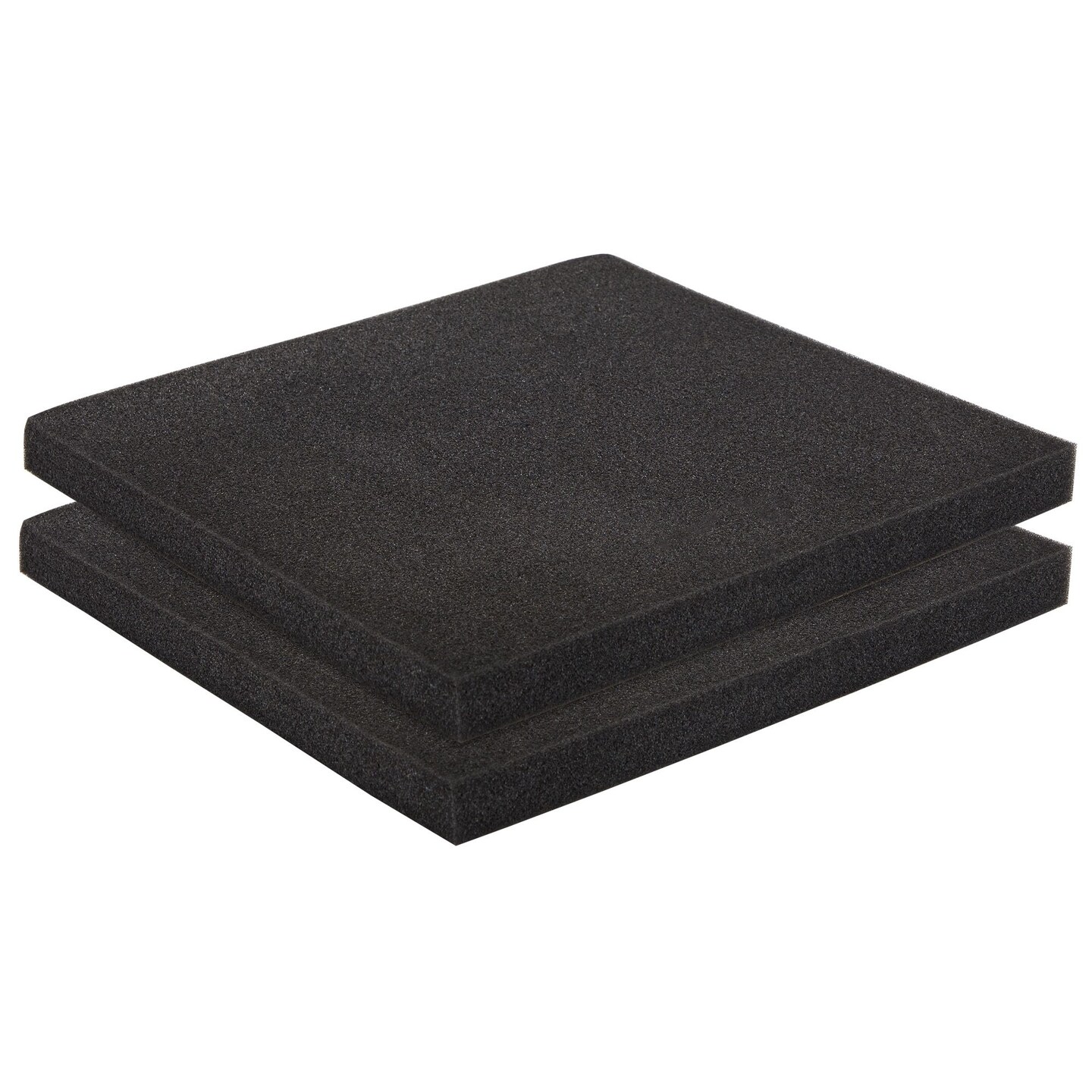 2-Pack Packing Foam Sheets - 12x12x1 Customizable Polyurethane Insert Pads for Tool Case Cushioning, Crafts (Black)