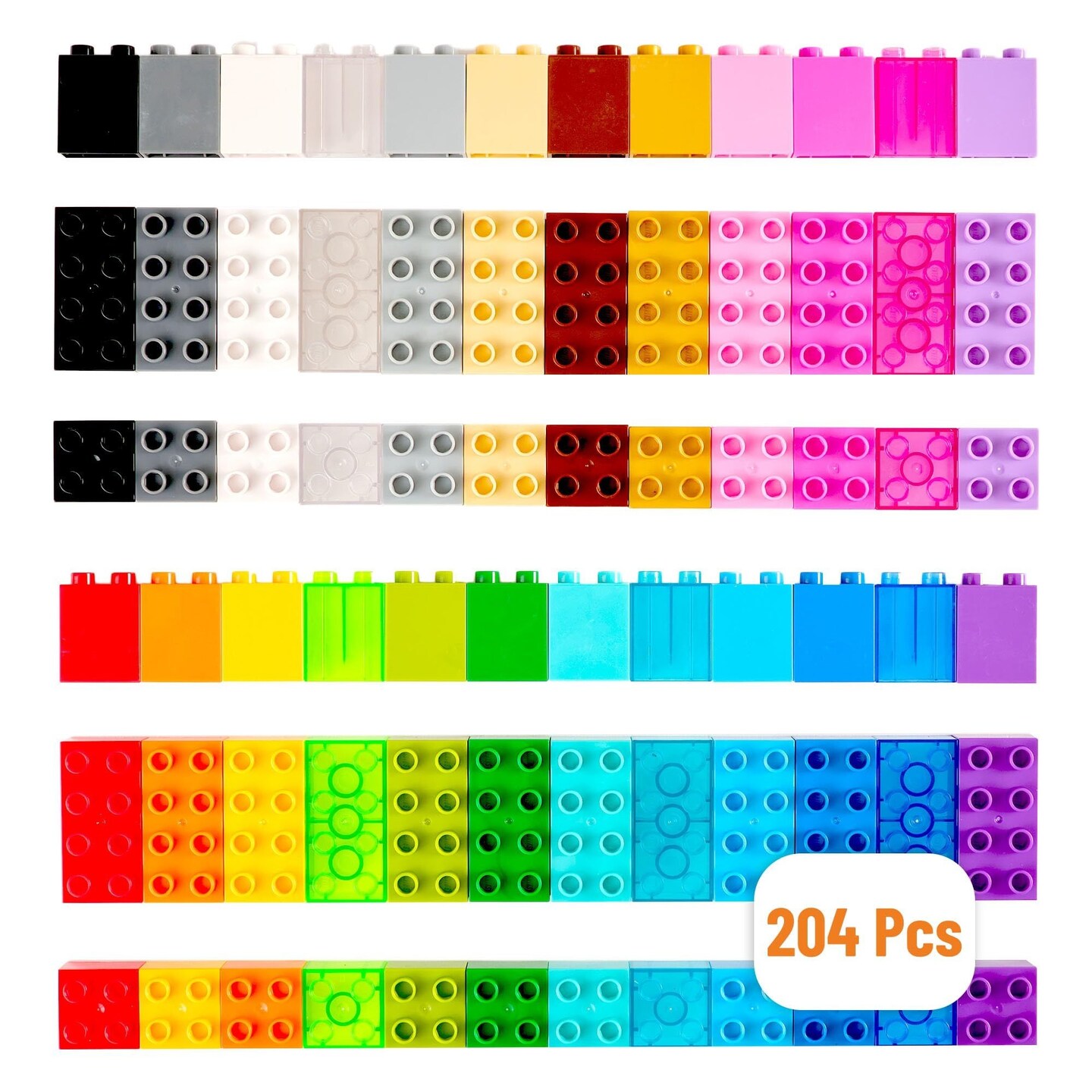 Strictly Briks Compatible with Lego Duplo Classic Big Briks Building Blocks Set - Boosts Imagination & Toddler Blocks - Durable Play & Brick Building Set - 204 Pieces, 24 Colors, Ages 3+