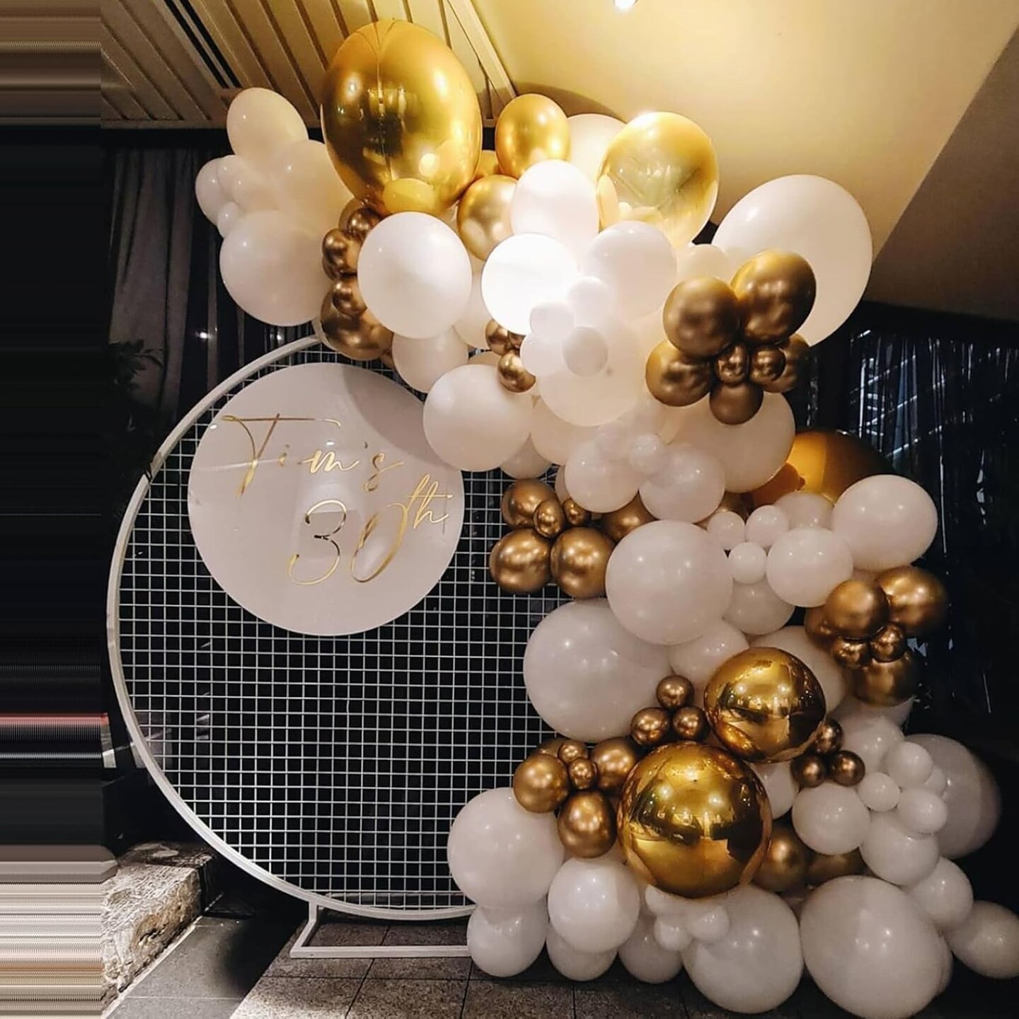 White and Gold Latex Balloons, 67pcs 12 Inch Metallic Gold and White Party