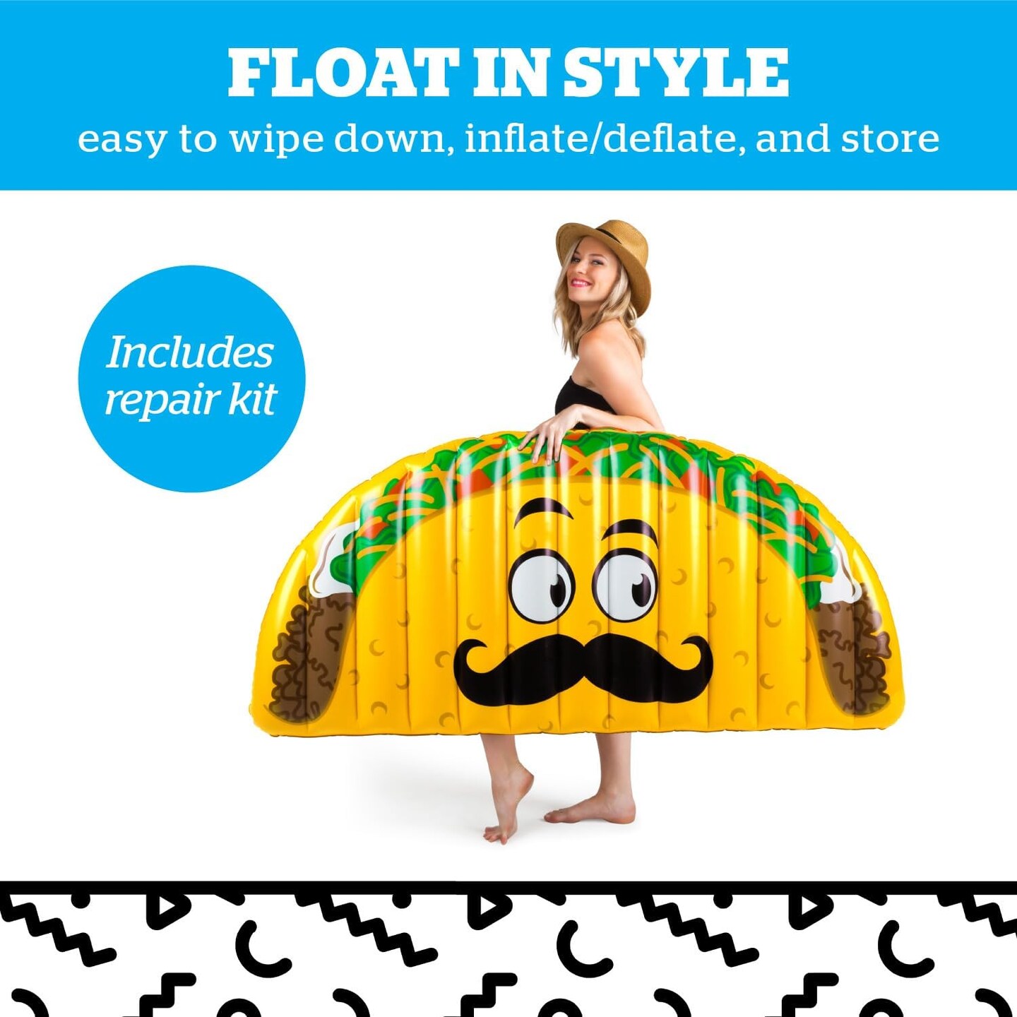 Pool Float, Large Lounge Raft, Durable Vinyl Floatie, Summer Pool Party Water Toy