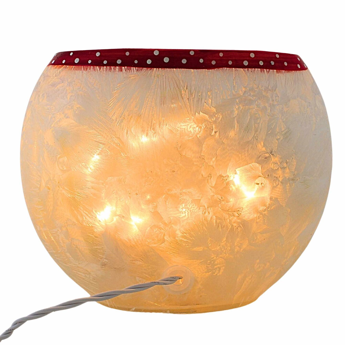 Stony Creek 6.25 In Festive Snowman Oval Vase Christmas Lighted Glass Accent , Electric Pre-Lit Christmas
