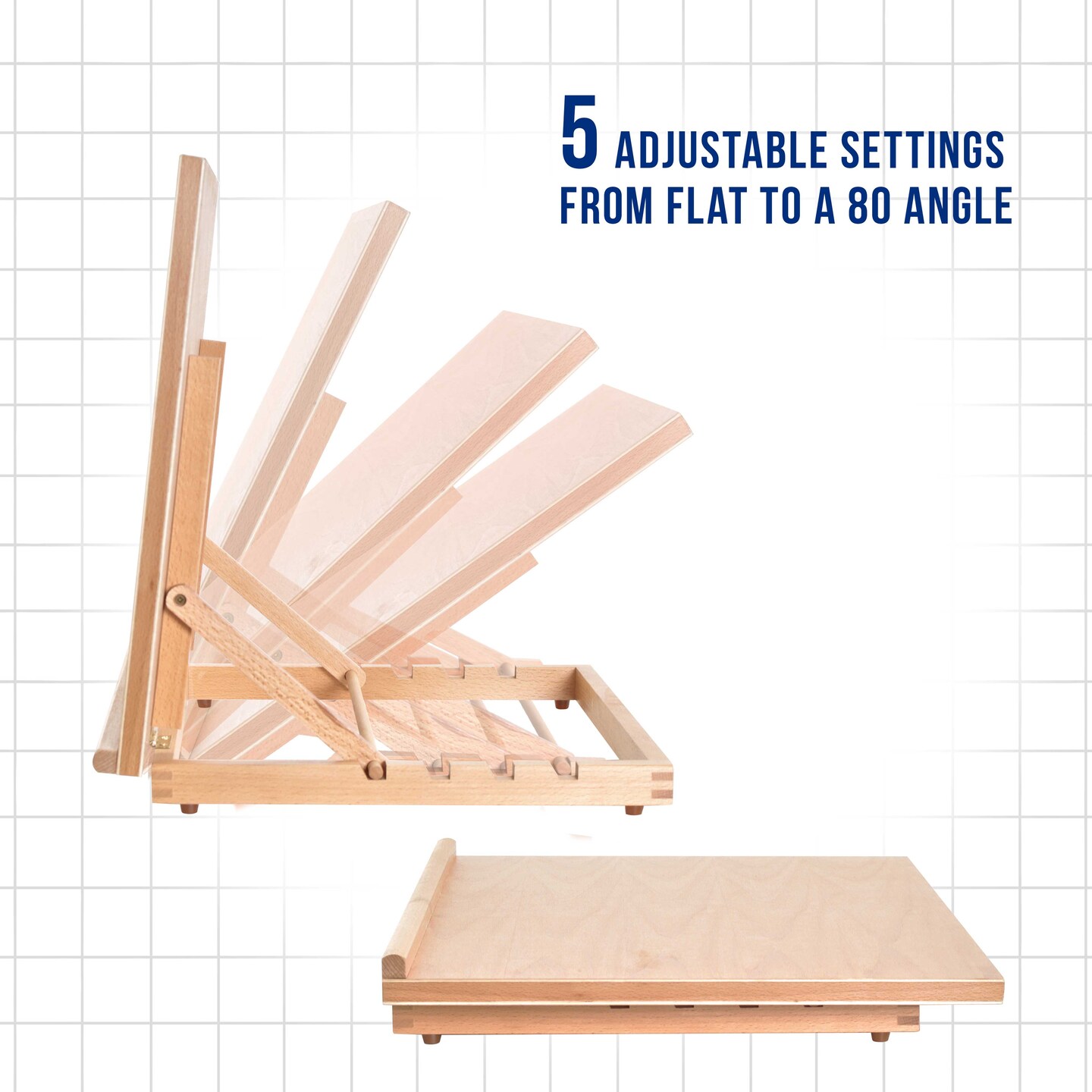 5-Position Adjustable Wood Artist Drawing &#x26; Sketching Board