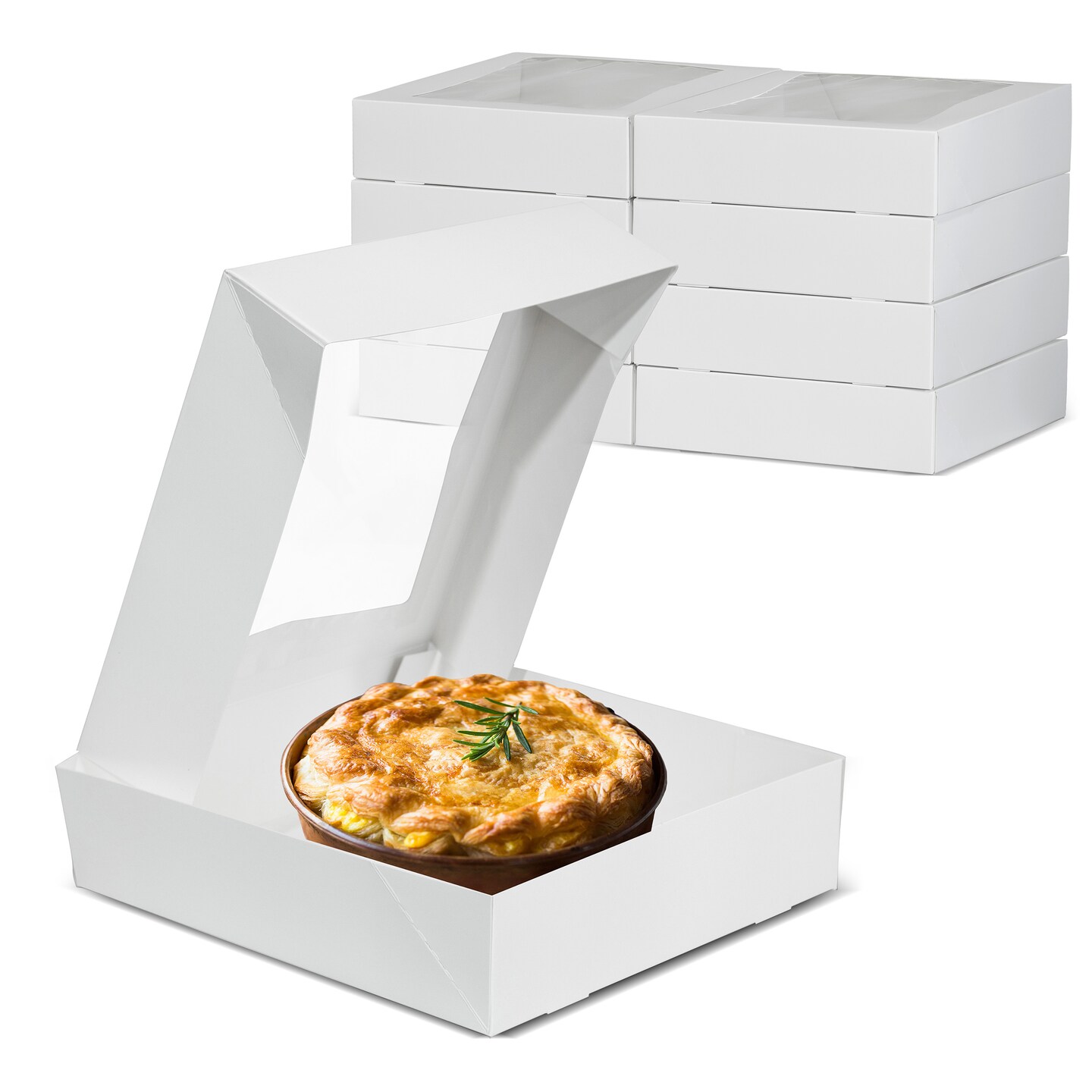 Spec101 | Easy Popup Pie Boxes with Window 10&#x201D; Inch Bakery Boxes Pie Containers