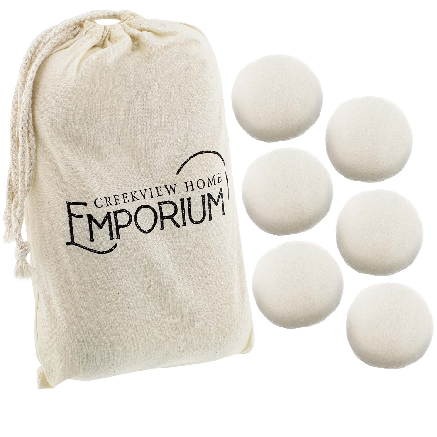 Creekview Home Emporium Wool Dryer Balls - 2.8in Reusable 6pk Laundry Balls