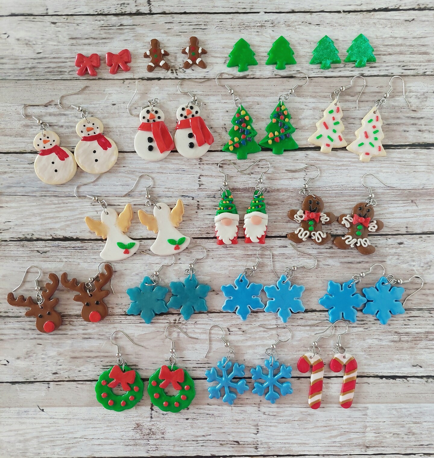 Assorted Christmas Clay Earrings, Snowman, Gingerbread, Christmas Tree,  Christmas Cookies, Gnomes | MakerPlace by Michaels, image size:1440x1518