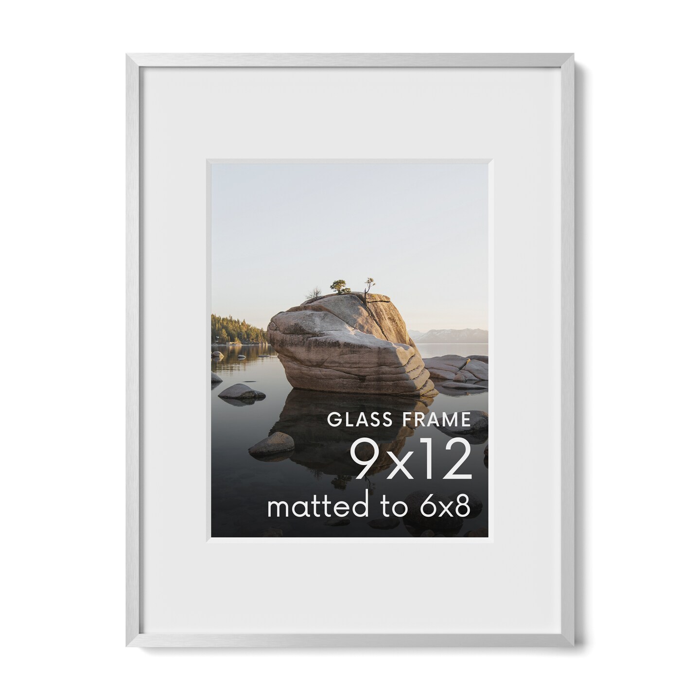 Haus and Hues Aluminum Glass and Matted Picture Frame