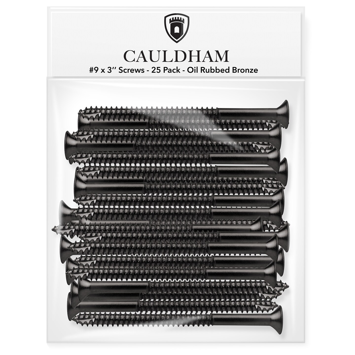 Cauldham Wood Screws #9 x 3 Inch for Door Hinges - 25 pack