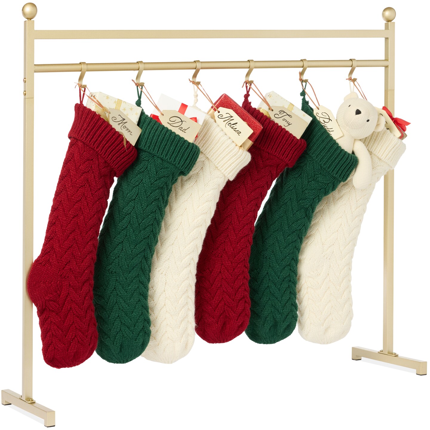 Best Choice Products 3ft Christmas Stocking Stand, Hanging Holiday D&#xE9;cor Display w/ Name Tags, Chalk Marker