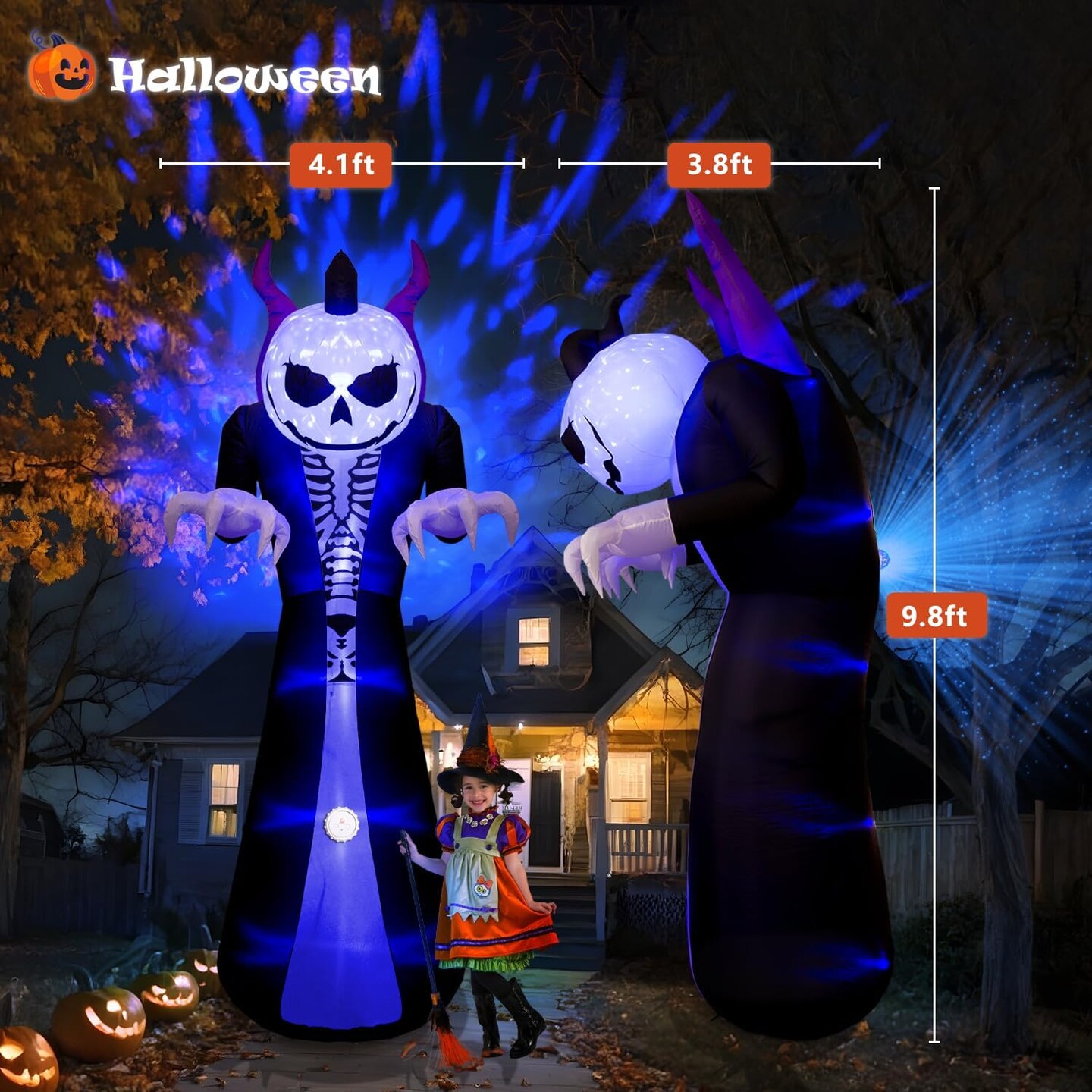 Outdoor Halloween Inflatables Grim Reaper Ghost